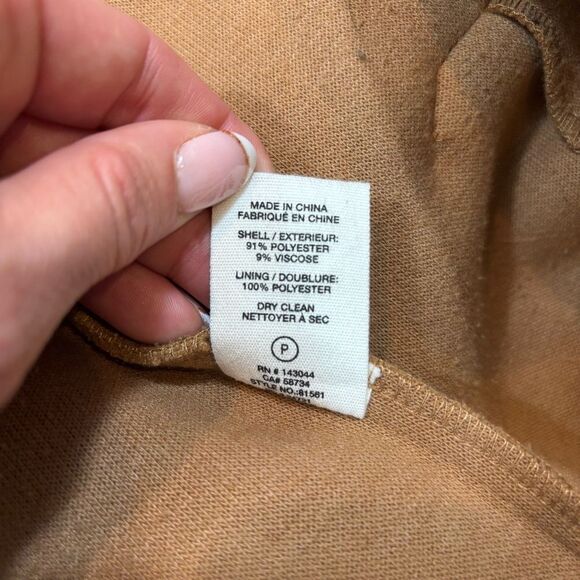 Ladies Avec Les Filles Camel Color Oversized Collar Hooded Coat Size Small - Picture 9 of 10